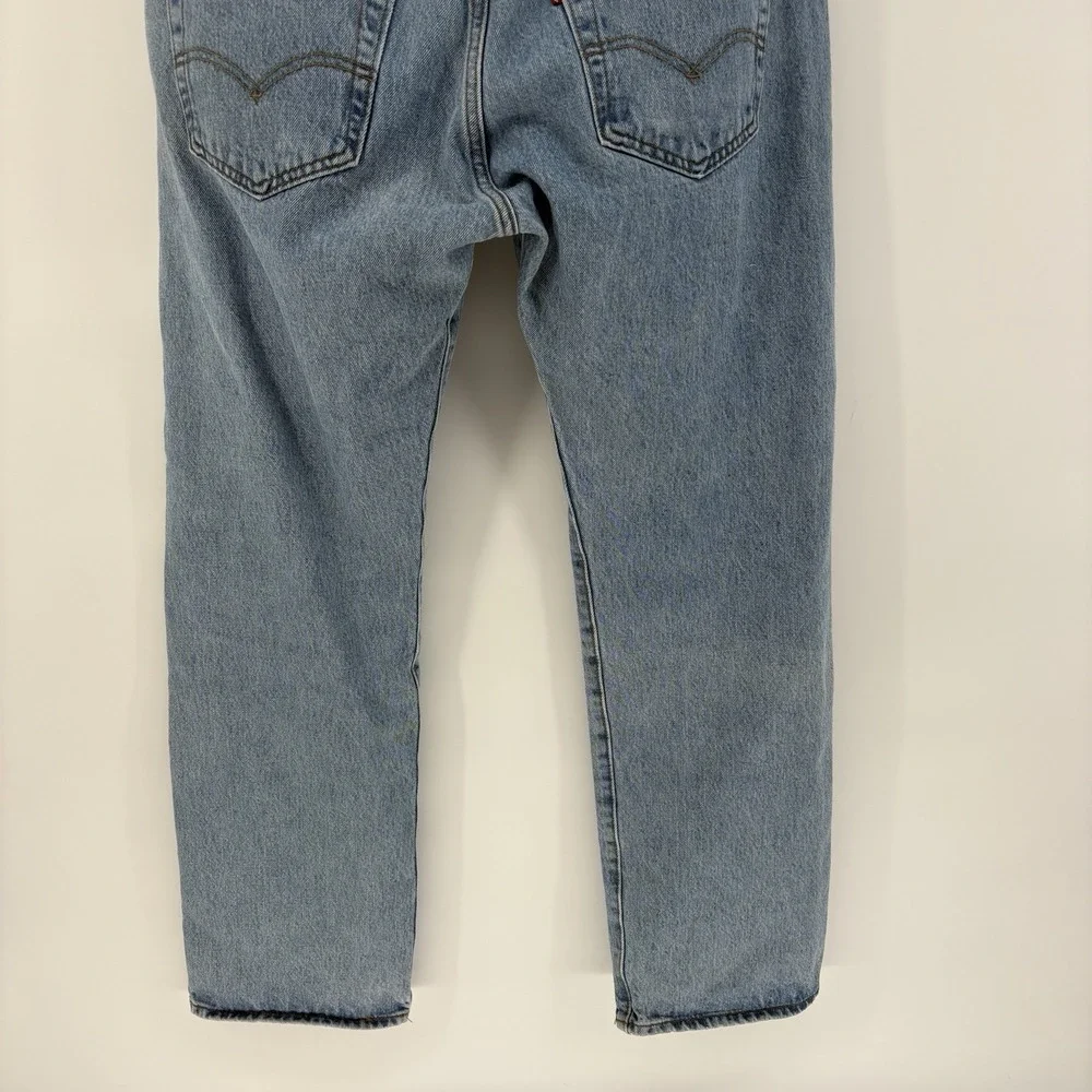 Levi's 501 Jeans Mens 34x29 Light Wash Straight Leg Button Fly Denim